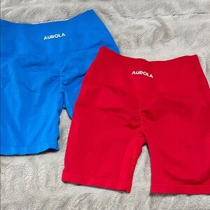 AUROLA Women's Red and Blue Shorts